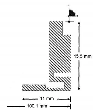 2D cross-sectional view of lip seal
