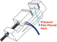 Fig 5: Fujifilm Prescale® Film Placed Between a Clamping Interface