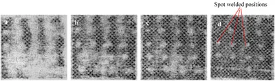 Fig. 1. Contact foil image after RT loading of a 100mm×100mm Ni-mesh. figure 1