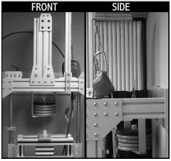 Figure B-6: A counterweight pulley system was added to reduce the load that the quadriceps was expected to overcome. This was necessary due to limitations of the DC motor specifications and the need to achieve a greater magnitude of flexion.