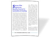 Sensor Film Improves Quality Control In Lamination & Coating