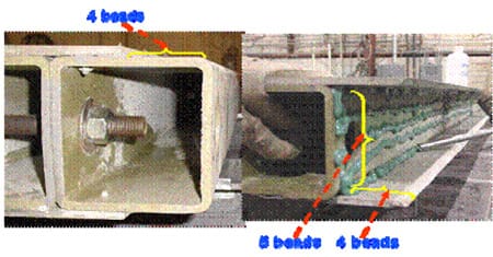 Figure 4.9 Adhesive laid out pattern (a)Adhesive on tongue part (b) Adhesive on groove part fig 4.9