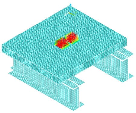 Figure 6.4 FEA model of deck panel for failure analysis fig 6.4