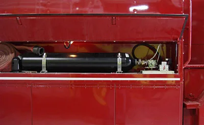 Figure 3.6.2: The high pressure nitrogen tank used to pressurize the dry chemical storage tank. figure 3.6.2